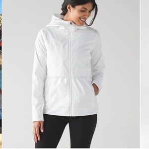 Lululemon White Nonstop Jacket Windbreaker Hood Full Zip Lightweight Women’s 10